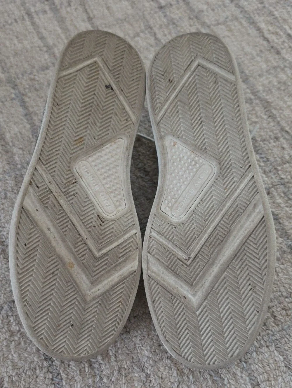 Tory Burch Black and Cream Textured Leather Lace-Up Sneakers